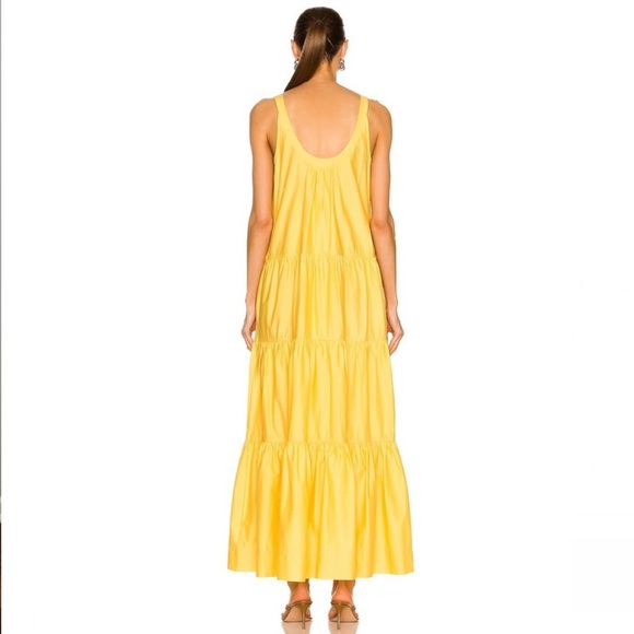NEW JONATHAN SIMKHAI REVOLVE YELLOW TIERED MAXI DRESS - Picture 7 of 10
